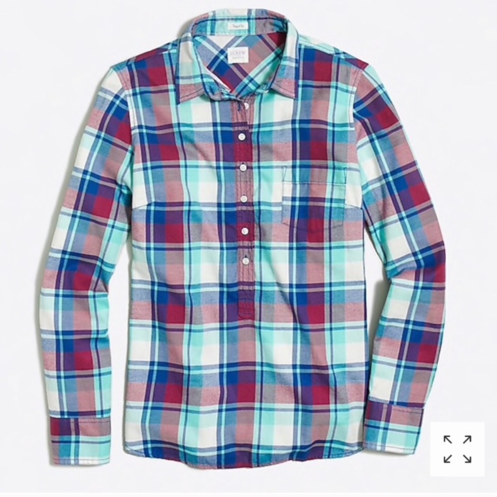 J Crew Factory Top S Button Down Plaid Flannel